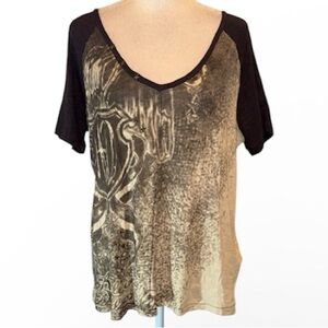 Harley Davidson short sleeve v neck raglan shirt top